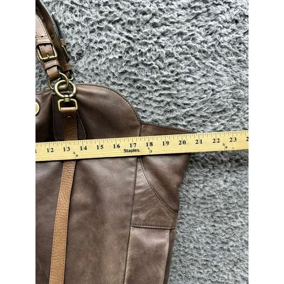 Marni Women's Convertible Leather Turn Lock Crossbody Tote Hobo Bag Brown - Picture 13 of 14